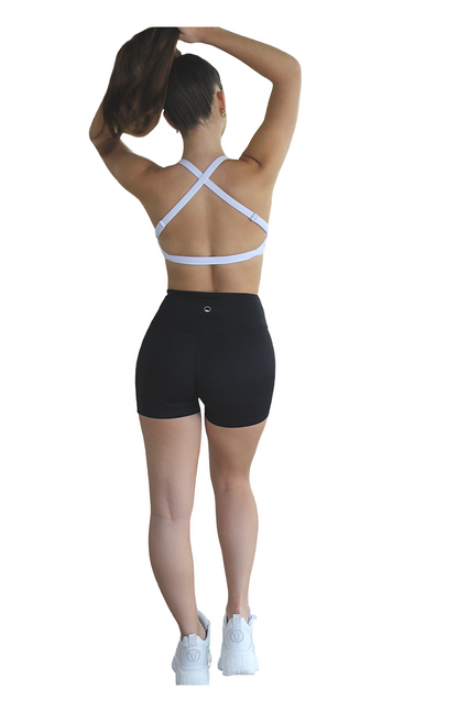 Black Seamless High Rise Yoga Shorts