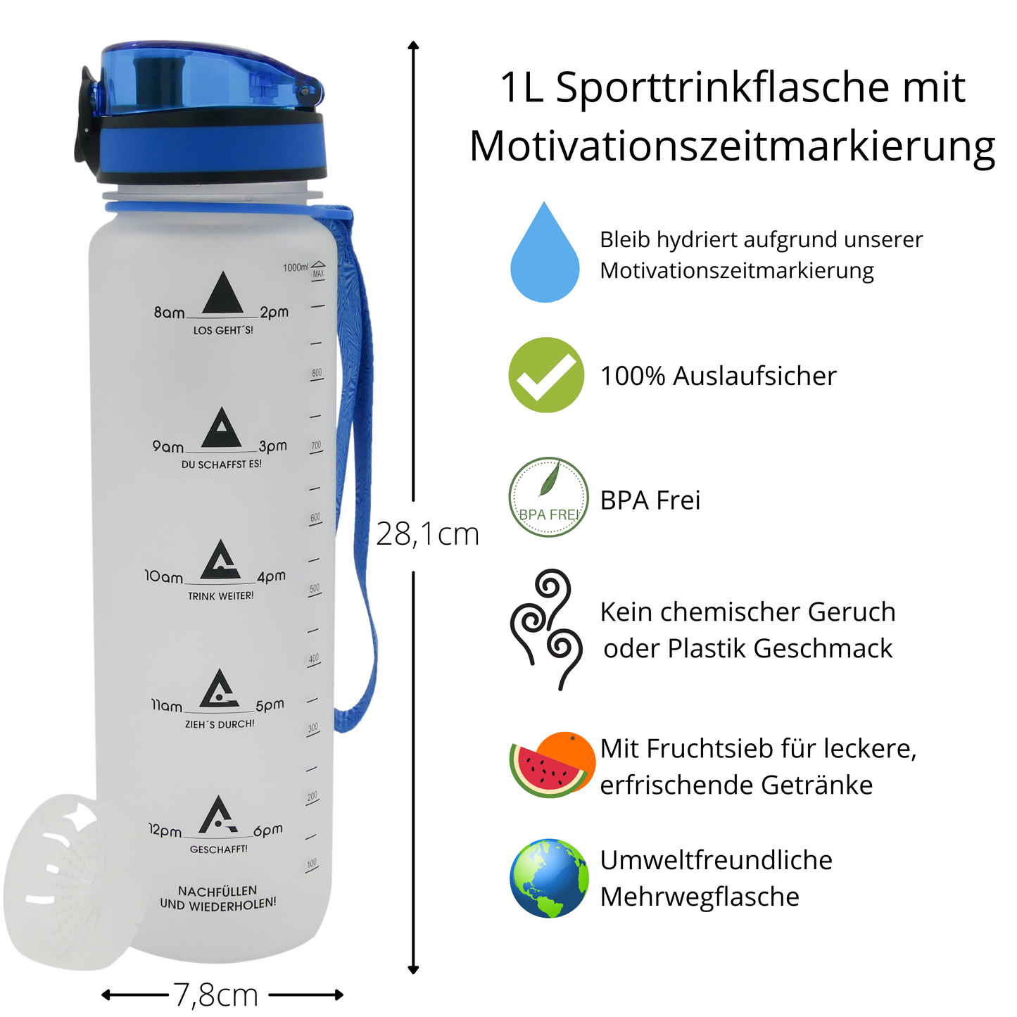 Time Marker Sports Water Bottle