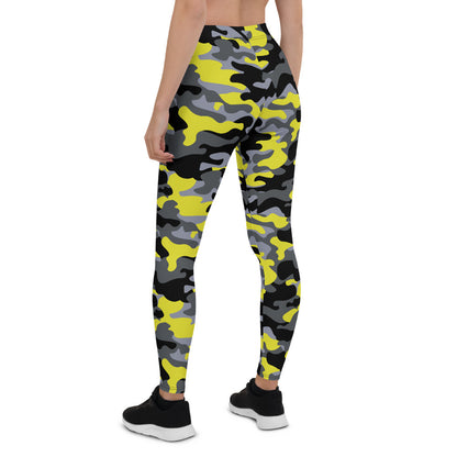 Yellow and Gray Camo Leggings