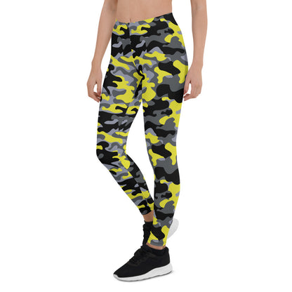 Yellow and Gray Camo Leggings