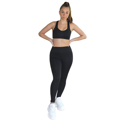 Ananda Racerback Black Sports Bra