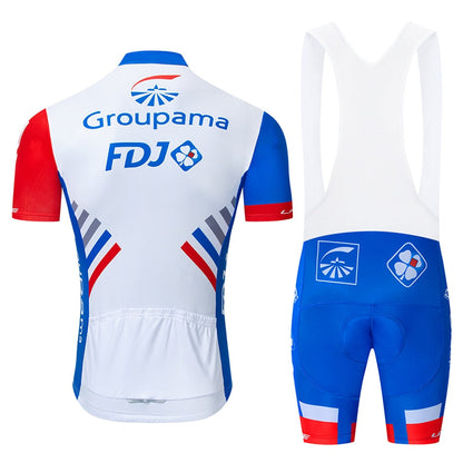 Conjunto de maillot de ciclismo Pro Team - Conjunto de babero de ciclismo para hombre FDJ 20D